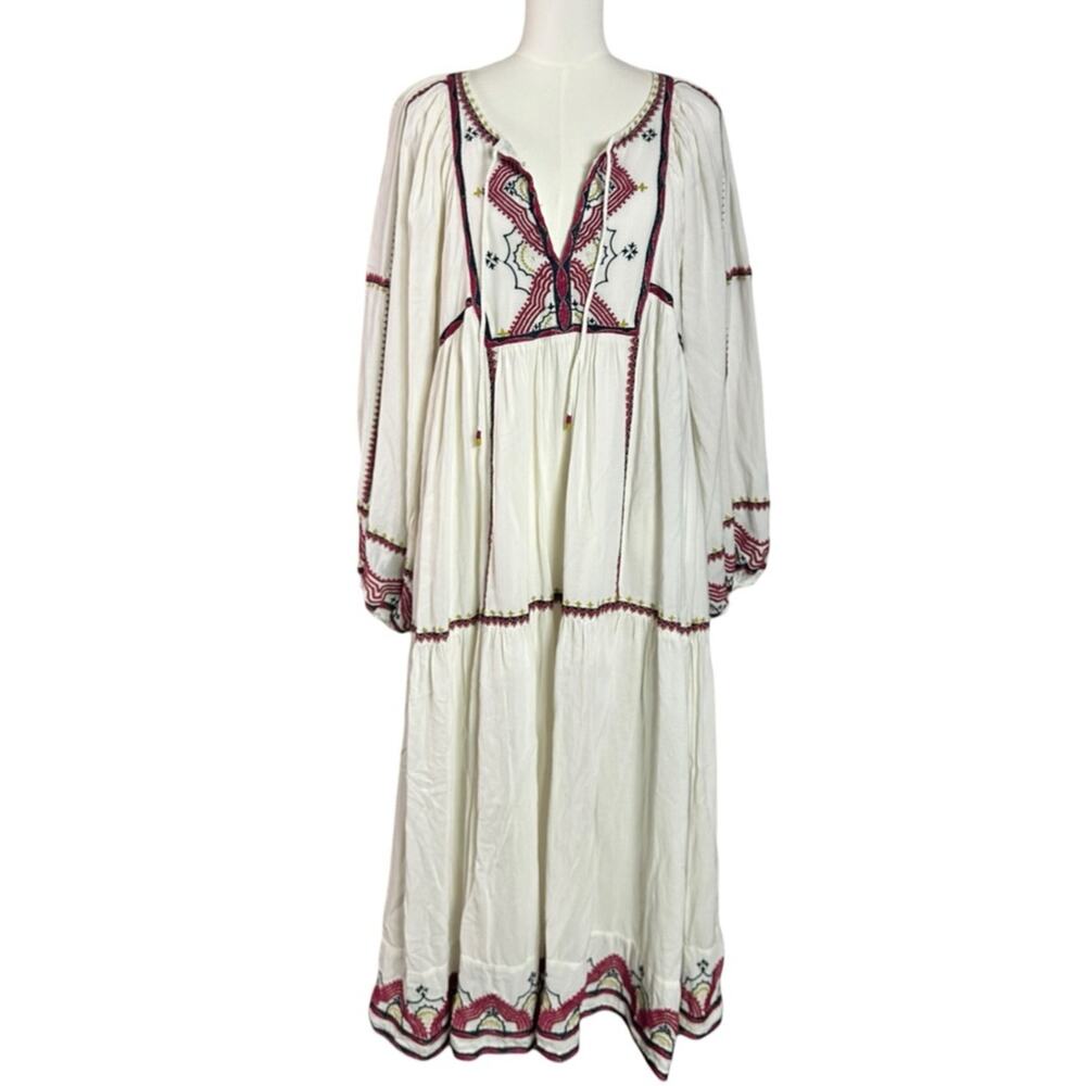Free People Bohemian Embroidered Sweet Escape Midi Dress Size Medium - Picture 12 of 12